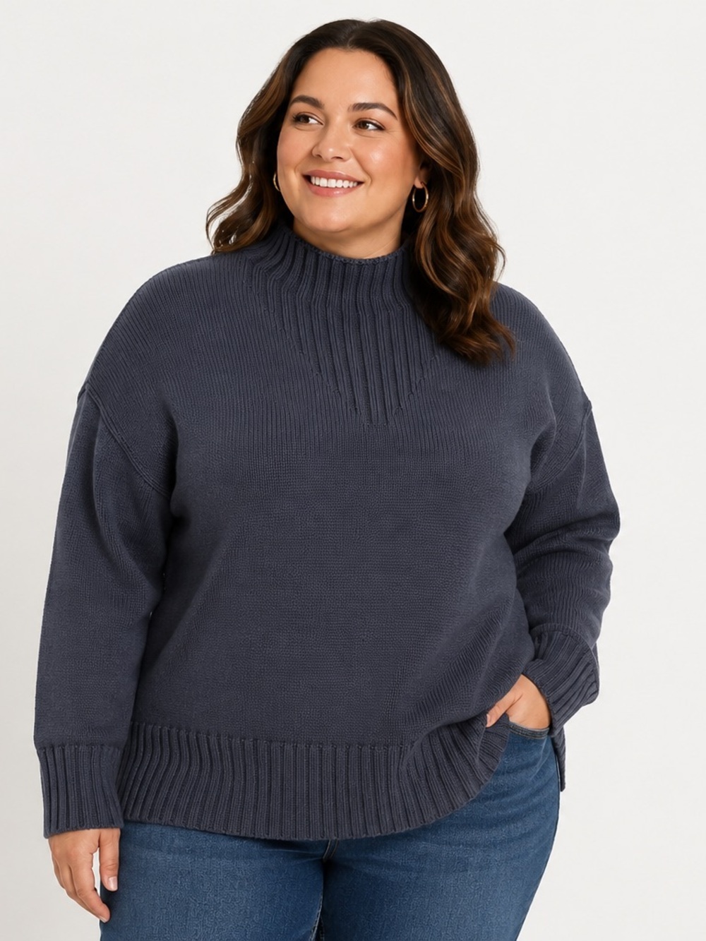 HAVEN WELL WITHIN | Classic Mock Neck Women's Sweater